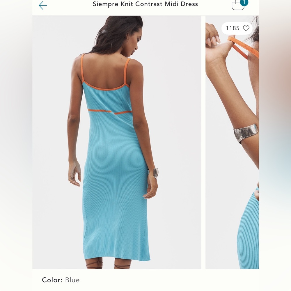 Siempre x Anthropologie Turquoise and Orange Dress - Picture 2 of 6